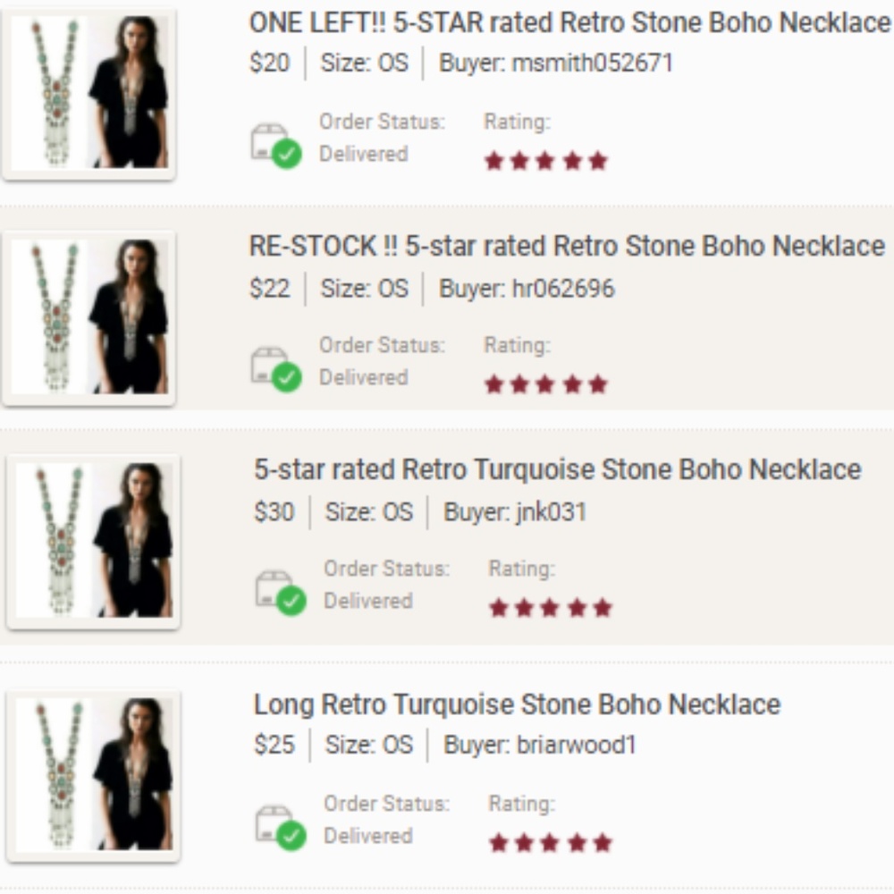 RESTOCK!! 5-Star Long Stone Retro Boho Necklace - Picture 6 of 8